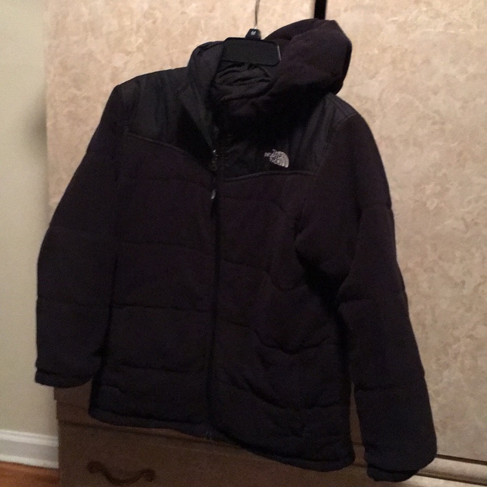 Black reversible north face coat